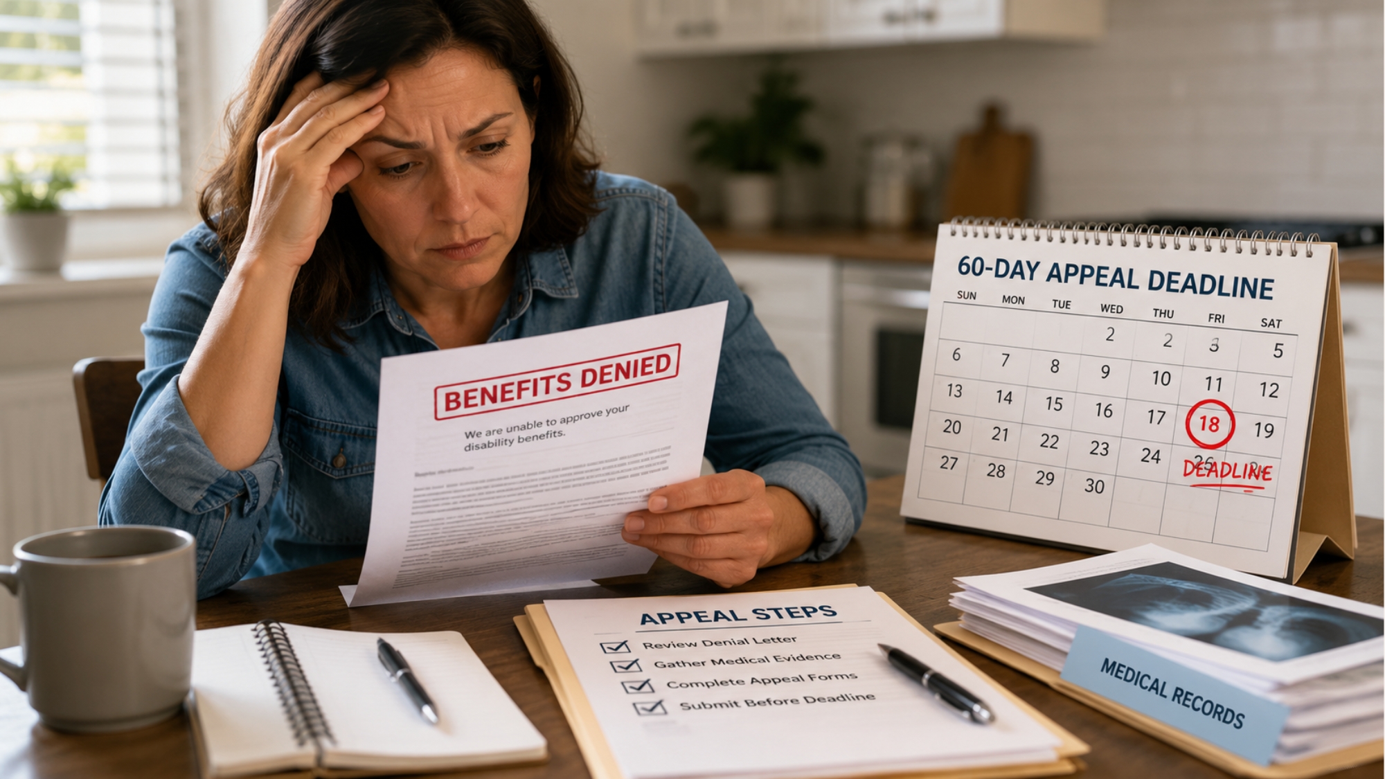 Denied SSDI Benefits? What to Do Before the 60-Day Appeal Deadline 